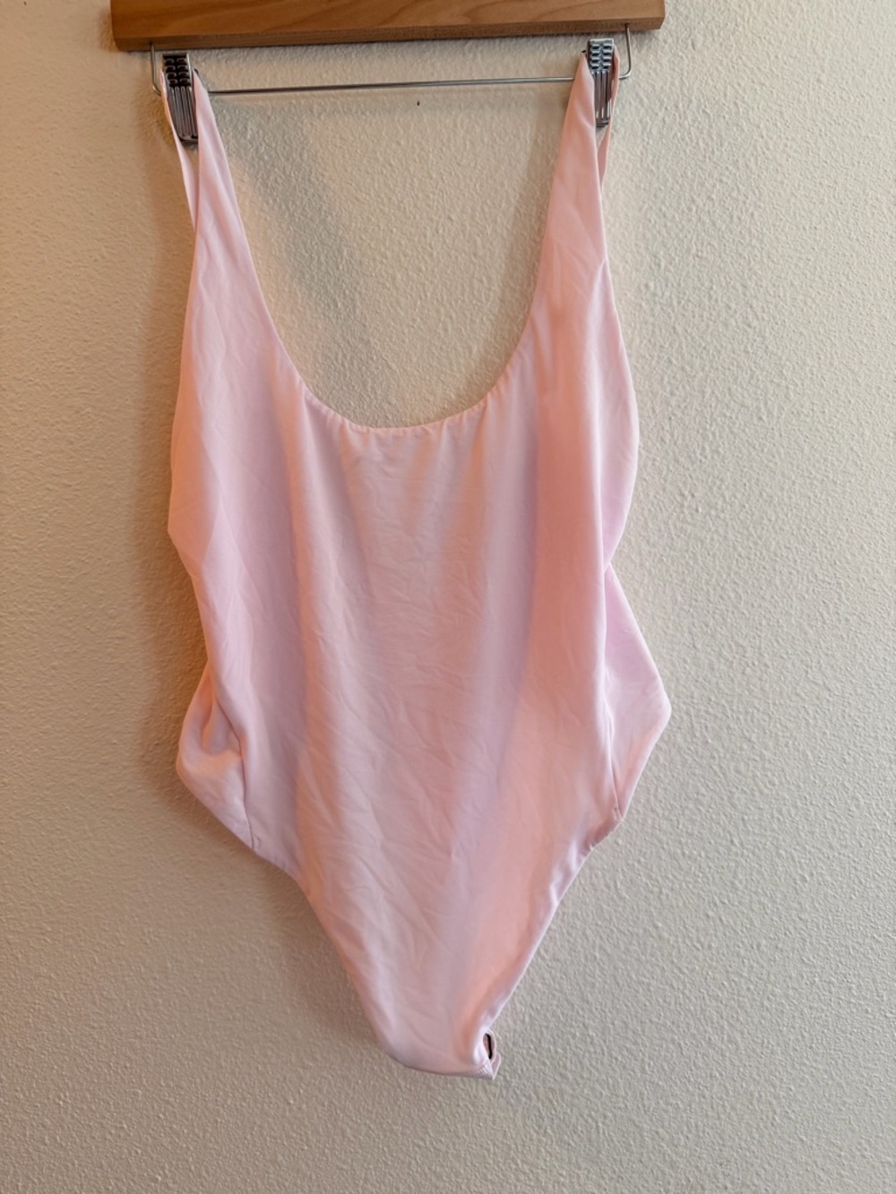 lululemon Wundermost Low-Scoop-Back Bodysuit in Pale Pink